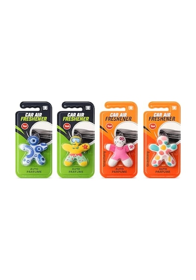 Maskot Şeklinde Araba Kokusu, Oto Parfüm, Green Citrus Ve Strawberry Çeşitleri, 3'lü Set