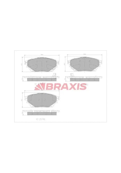 Braxıs Aa0764 Fren Balatasi Mk585740 Mk585933 Ml225279