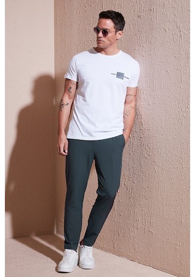 Buratti Streç Regular Fit Normal Bel Düz Paça Jogger Erkek Pantolon Cf25617801 Yeşil