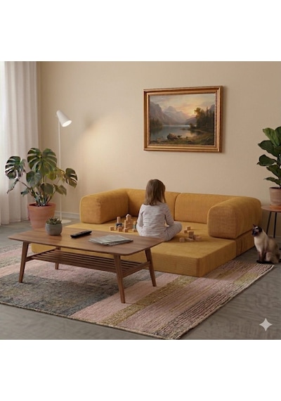 Herev 300x200 Süngerli Köşe Koltuk Takımı Fitilli Kadife Kumaşlı Yatak olabilir Şark Köşe Hardal Sarı Herev 300x200 Süngerli Köşe Koltuk Takımı Fitilli Kadife Kumaşlı Yatak olabilir Şark Köşe Hardal Sarı