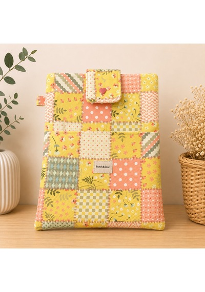 Patch&soul Mimoza Patchwork Kitap Ve Tablet Kılıfı El Yapımı Çiçekli Kılıfı