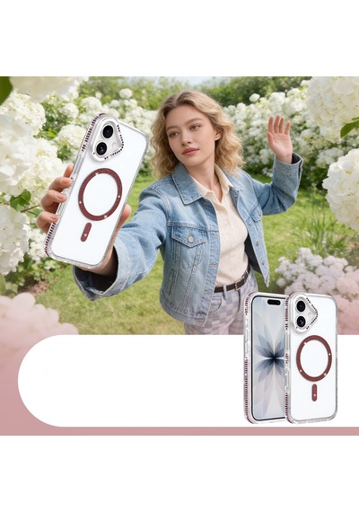 Apple iPhone Uyumlu 17 Kılıf M-safe Şarj Özellikli Tera Silikon Kılıf Mürdüm