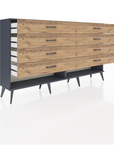 Arges Konsol 8 Çekmeceli 176x30x99 Antrasit-antrasit/çam Antrasit-antrasit/çam Arges Konsol 8 Çekmeceli 176x30x99 Antrasit-antrasit/çam Antrasit-antrasit/çam