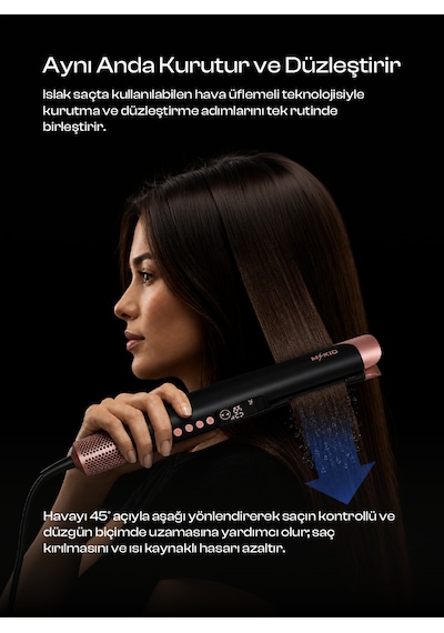 Hava Üflemeli Dijital Isı Göstergeli Iyon Etkili Air Straightener Saç Düzleştirici NTC Akıllı Sıcaklık Kontrol Teknolojisi Saç Şekillendirici-Islaktan Kuruya Saç Düzleştiricisi4 Isı Modu3 Kademe Fan Hava Üflemeli Dijital Isı Göstergeli Iyon Etkili Air Straightener Saç Düzleştirici NTC Akıllı Sıcaklık Kontrol Teknolojisi Saç Şekillendirici-Islaktan Kuruya Saç Düzleştiricisi4 Isı Modu3 Kademe Fan