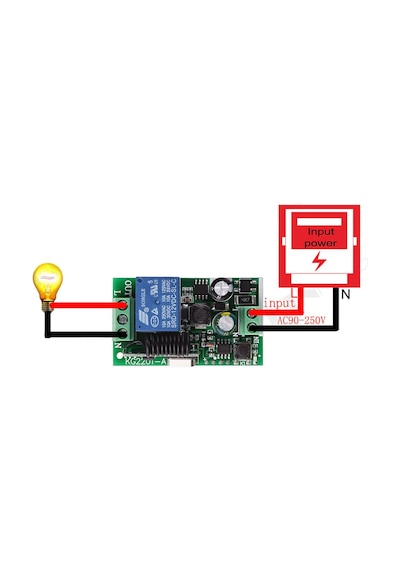 433Mhz RF 1 Kanal Röle Modül AC 220V  Kablosuz Pompa Fan Lamba