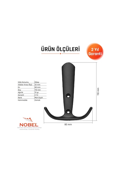 Focus Portmanto Askısı, Metal Vestiyer Askısı, Matsiyah, Duvar Ve Dolap Askılığı 5'li Set Vidalı Matsi Yah