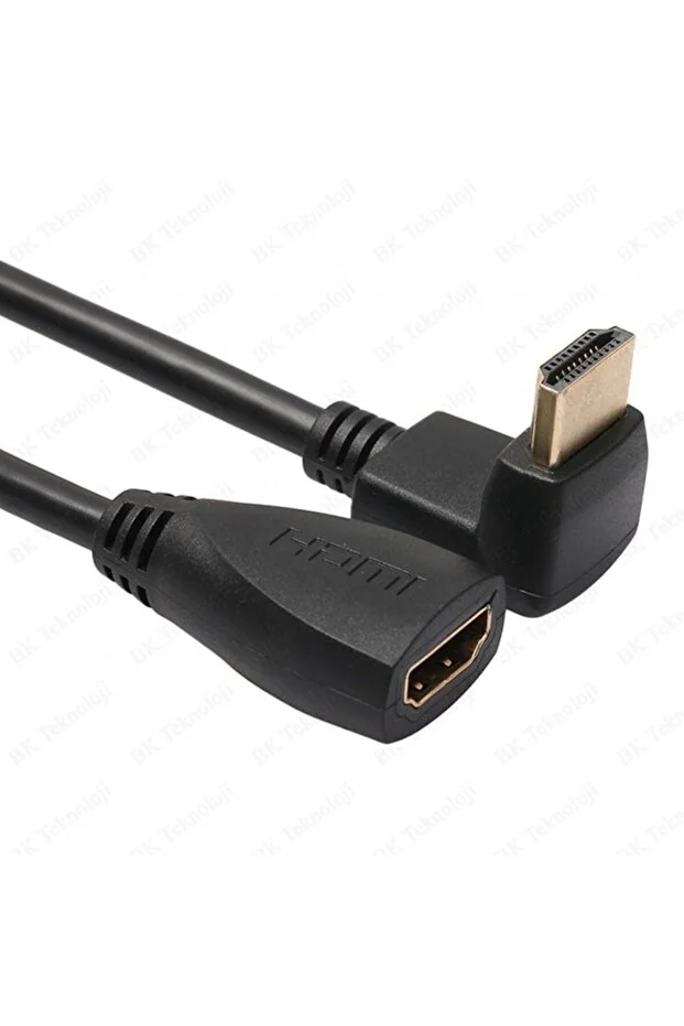 50 Cm Hdmi Uzatma Kablosu 90 Derece Açı Erkek Dişi Adaptör Tvler Dizüstü Bilgisayarlar İçin L Tipi 50cm
