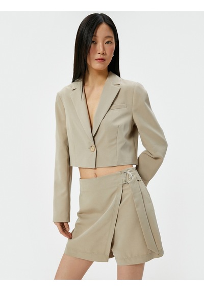 Koton Crop Blazer Ceket Düğmeli Dikiş Detaylı Cepli Modal Karışımlı Vizon 4sak50089pw Vizon Koton Crop Blazer Ceket Düğmeli Dikiş Detaylı Cepli Modal Karışımlı Vizon 4sak50089pw Vizon