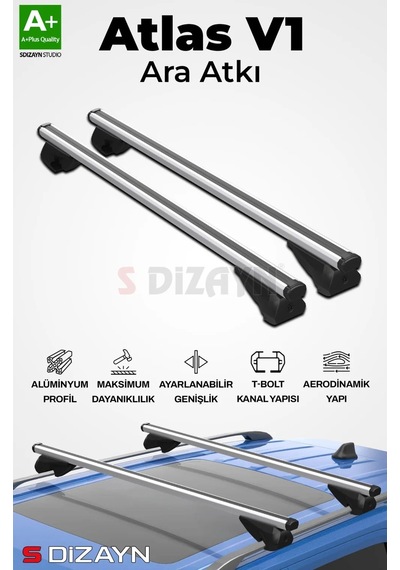 S-dizayn S-bar Atlas V1 Ara Atkı Tavan Taşıyıcı Barı Gri 165 Cm Universal A+ Kalite