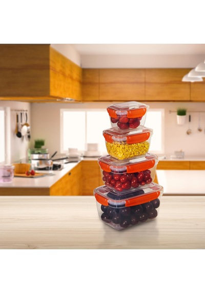 4'lü Master Dikdörtgen Saklama Kapları 400 ML - 800 ML - 1400 ML - 2300 ML 001