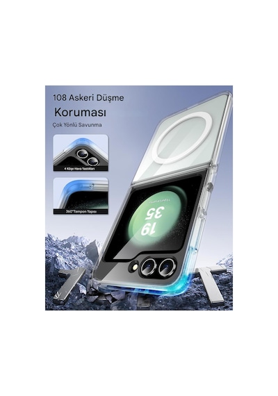 Samsung Uyumlu Z Flip 5 Şeffaf Magsafe Kılıf Mtl Safe