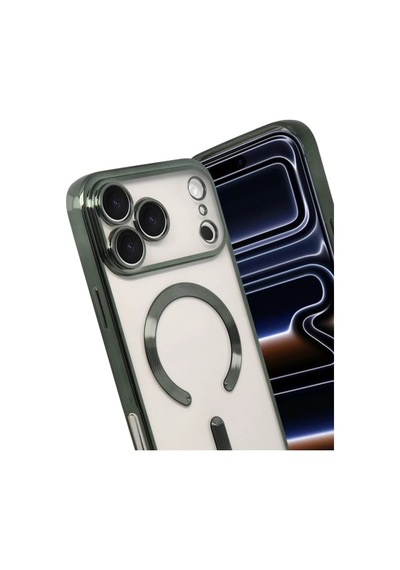 Newface Apple iPhone Uyumlu  17 Pro Kross Magneticsafe Kapak - Koyu Yeşil Belirtilmemiş