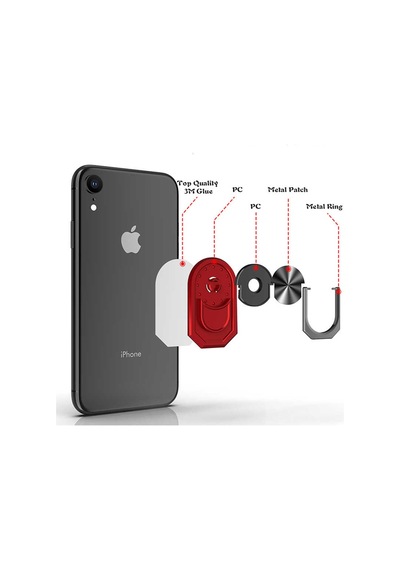 Lexroo Rng-26 Ring Telefon Yüzük Tutucu Aparat - Kırmızı