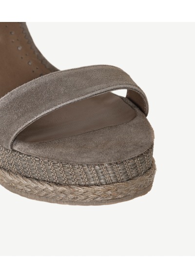 Yargıcı Tek Bantlı Tabanı Hasır Sargılı Süet Espadril 26ykay4020x 025 Vizon