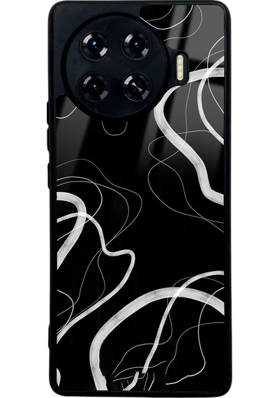 Tecno Spark 20 Pro Plus Black Wave Tasarımlı Glossy Telefon Kılıfı Çok Renkli