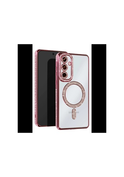 Samsung Galaxy Uyumlu S24 Fe Joke Simli Magneticsafe Kılıf - Pembe Bz8683140895068
