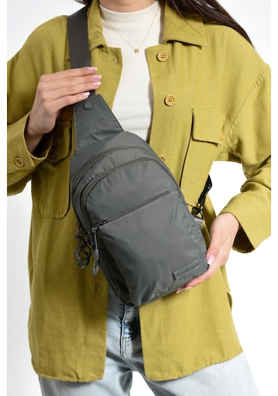 571 Collections Üç Bölmeli Unisex Göğüs Bodybag Çantası Gri Model: 571-9n