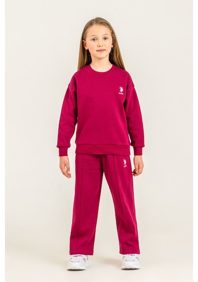 U.S. Polo Assn. Kız Çocuk Baskılı Bordo Uzun Kol Eşofman Takımı Us2707-c-v2 Us2707-c-v2