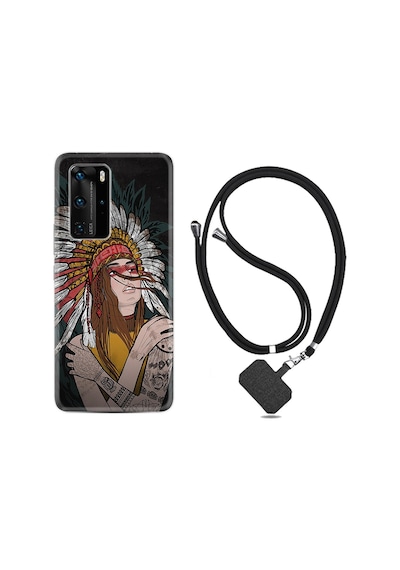 Huawei P40 Pro Kılıf Boyun Askılı Kızıldereli 1648