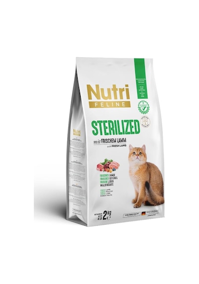 Nutri Feline Adult Sterilised Kısırlaştırılmış Kuzulu Yetişkin Kedi Maması 2 Kg