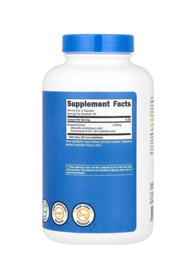 Nutricost Boswellia Extract 65% Boswellic Acid 1,200 Mg 180 Kapsül