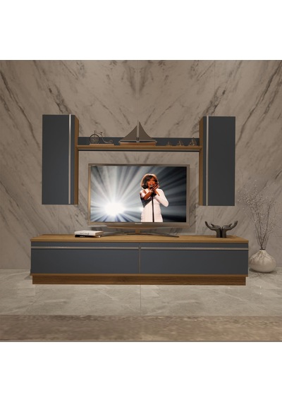 Decoraktiv Eko 5db Mdf Std Tv Ünitesi Tv Sehpası Pera - Antrasit