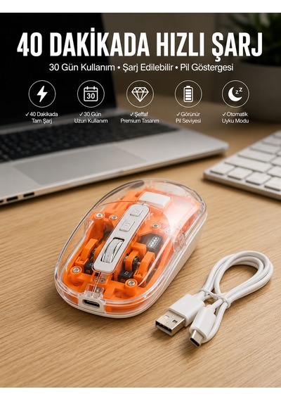 Sessiz Kablosuz Usb Girişli Mouse Fare Yüksek Performanslı Yeni Nesil - Lisinya