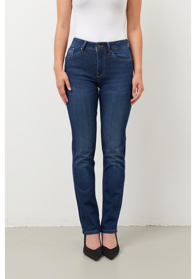 Kadın Likralı Straight Fit Jean Pantolon 001