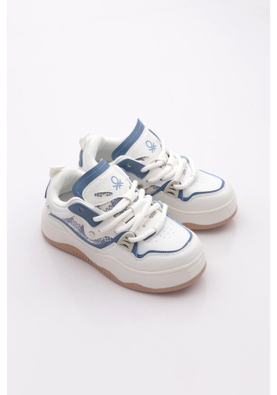 Benetton Bni-12157 Kadın Sneaker Ayakkabı Beyaz Bebe Mavi
