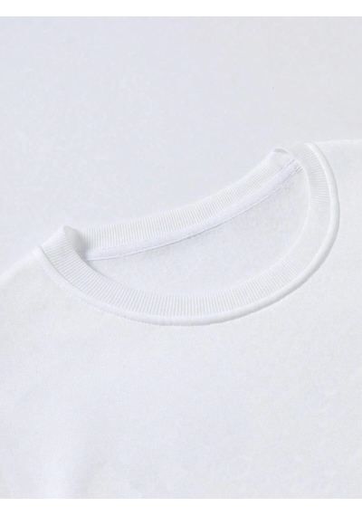 Startmore Adrift Manfinity Sporsity Letter Graphic Drop Shoulder Sweatshirt Beyaz Beyaz