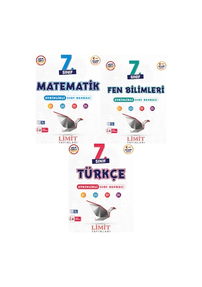 Limit 2027 7. Sınıf Matematik + Fen Bilimleri + Türkçe Soru Bankası Seti 3 Kitap Maarif Model