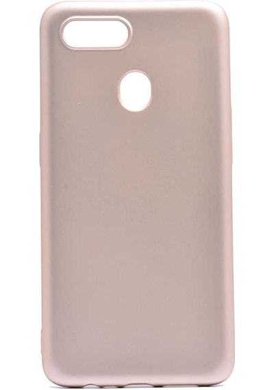 Noktaks - Oppo Ax7 Uyumlu - Kılıf Mat Soft Esnek Premier Silikon Kapak - T7086 - Gold Gold