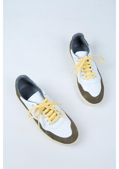 Krahe Artemis Erkek Hakiki Deri El Boyamalı Bağcık Ve İki Yedek Bağcıklı Beyaz-haki Sneakers Krahe Artemis Erkek Hakiki Deri El Boyamalı Bağcık Ve İki Yedek Bağcıklı Beyaz-haki Sneakers