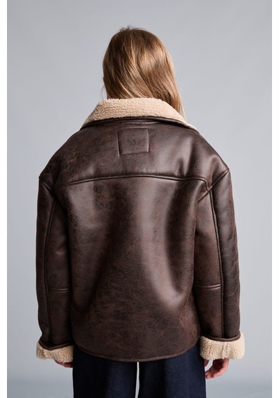 Defacto V Yaka Pelüş Astar Suede Kız Çocuk G9345a826aubn390 Kahve-bn390