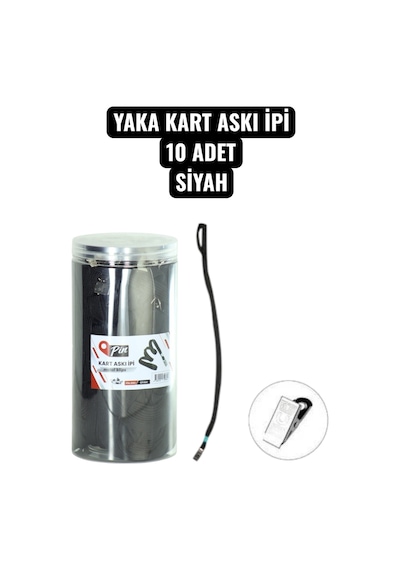 Yaka Kart Askı İpi 10 Adet Siyah