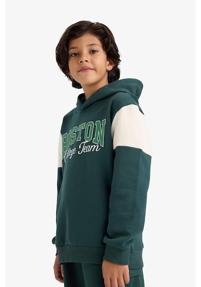 Defacto Kapüşonlu Baskılı İçi Yumuşak Tüylü Sweatshirt Erkek Çocuk G5553a825cwgn536 Yeşil-gn536