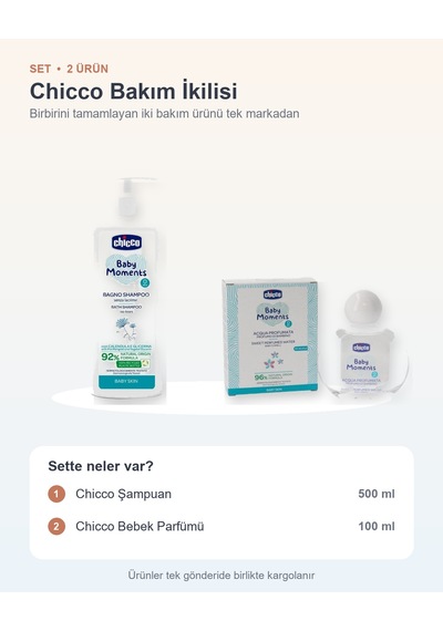 Chicco Bakım İkilisi 2 Parça: Şampuan + Bebek Parfümü