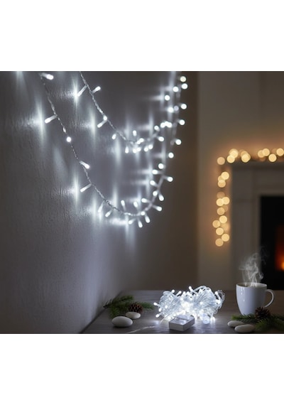 Bay Damla Uçlu Beyaz Işık Şeffaf Kablo 10m 100 Led Najmaddin Standart