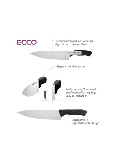 Ecco Ekmek Bıçağı Pro 17,5 Cm Siyah