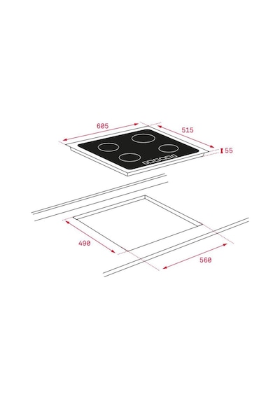 Teka TVT 60 Davlumbaz - İKNOB IT 6450 İndüksiyon Ocak- HLB 840 SS Fırınlı İndüksiyonlu Ankastre Set