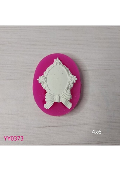 Yy0373 Çiçekli Fiyonklu Mini Elips Çerçeve Silikon Kalıp