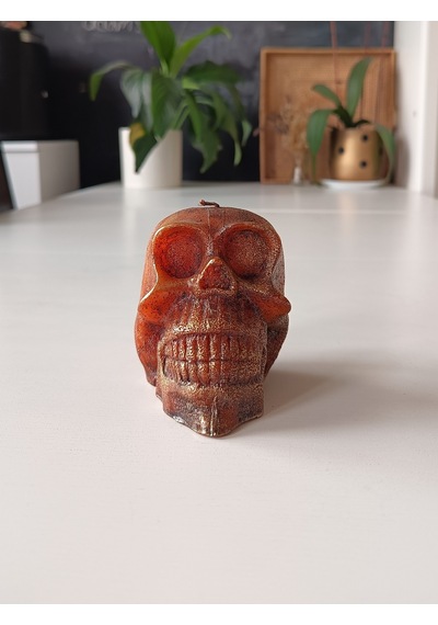 Kurukafa İskelet Mum Bordo 8 Cm