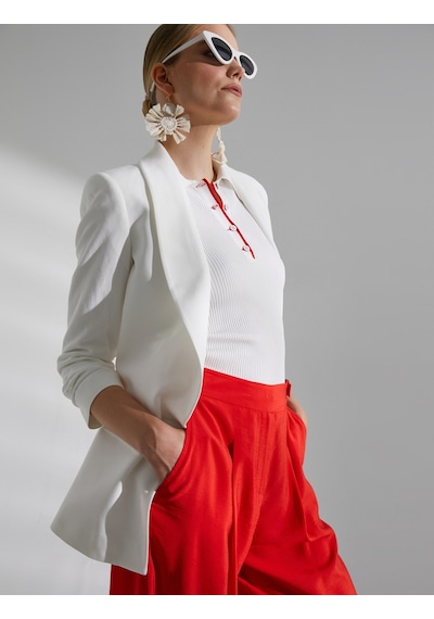 Koton Melis Ağazat X Koton - Relax Fit Keten Karışımlı Blazer Ceket Kırık Beyaz 3sak50074pw 3SAK50074PW001 Ekru Koton Melis Ağazat X Koton - Relax Fit Keten Karışımlı Blazer Ceket Kırık Beyaz 3sak50074pw 3SAK50074PW001 Ekru