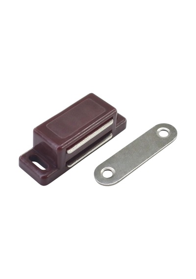Mıknatıslı Plastik Mobilya Kapak Kilidi 31x15x14mm - Kahverengi