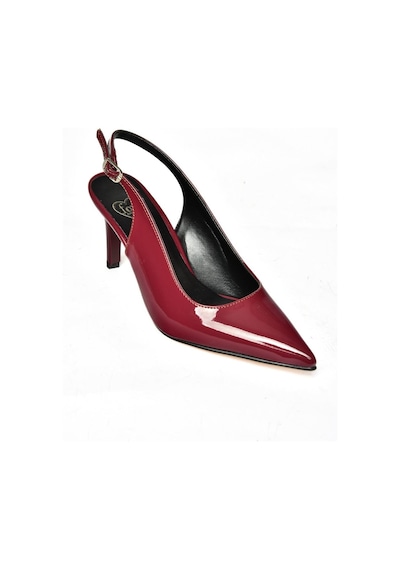 Fox Shoes S654071708 Bordo Rugan İnce Topuklu Kadın Ayakkabı Bordo