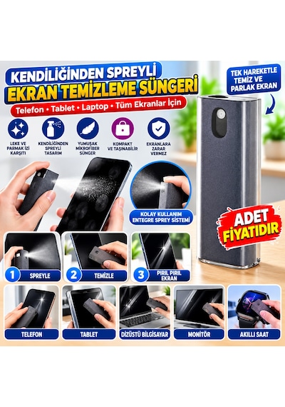 Telefon,tablet Ekranı İçin Kendiliğinden Spreyli Ekran Temizleme Süngeri Adet