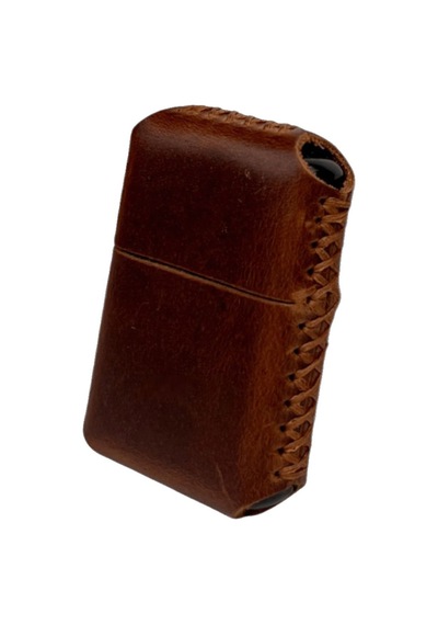 Handmade El Yapımı Hakiki Deri Zippo Modeli Çakmak Koyu Kahverengi