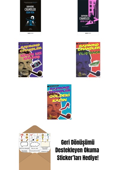 Raymond Chandler 5 Kitap Set + Okuma Sticker'ları