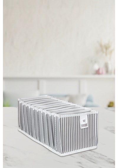 Medium Akordiyon Organizer Düzenleyici 15 Cm X 43 Cm X 13 Cm Kumaş Gri Diğer