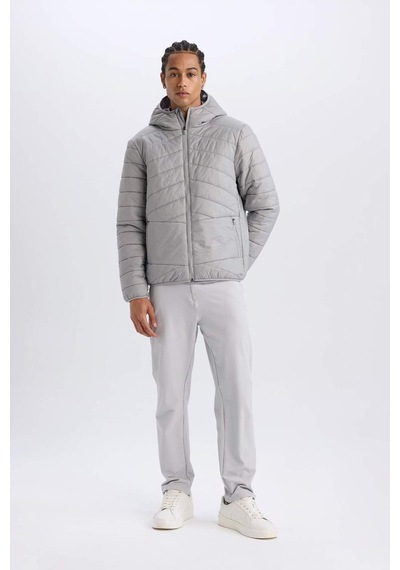 DeFactoFit Su İtici Regular Fit Kapüşonlu Fermuarlı Dokuma Mont D6183AX25SPGR456